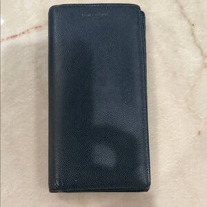 Saint Laurent Navy Wallet and Leather Card Holder